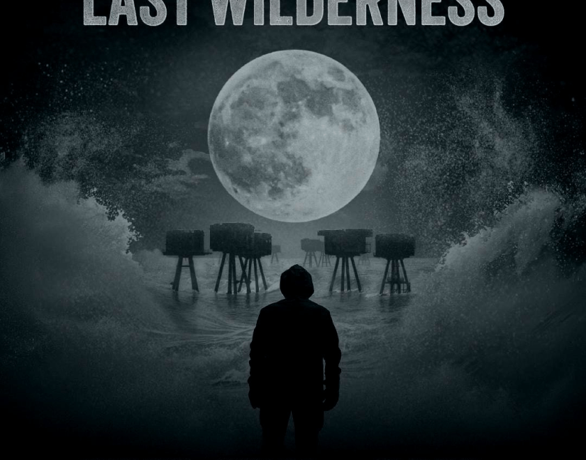 Film poster with a silhouetted person in front of a moon