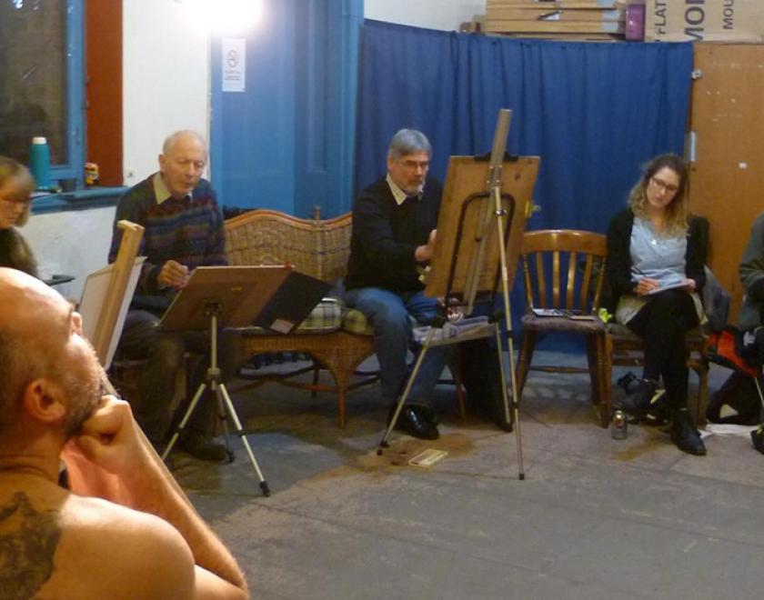 image of people at a life drawing class