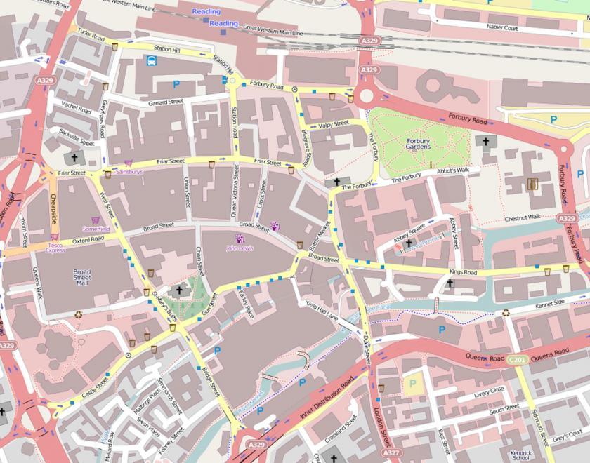 Map of Reading town centre