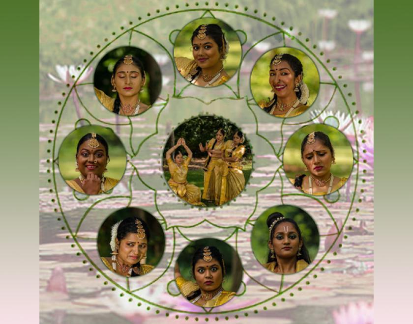 heads of indian women in a circle