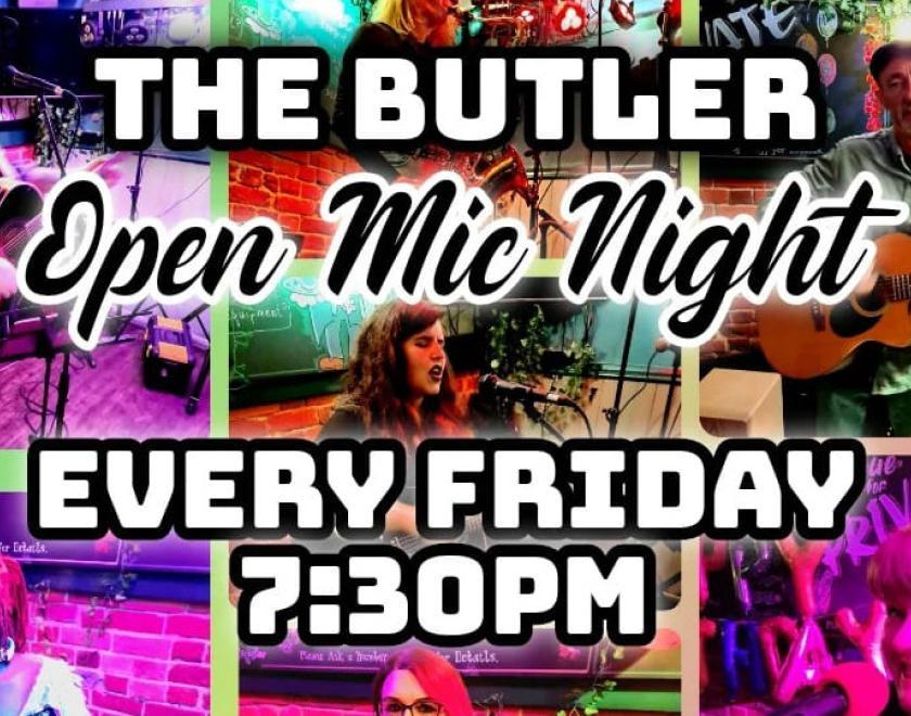 open mic performers and logo