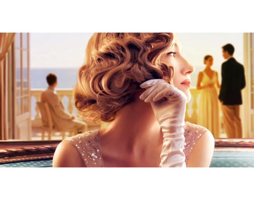 Poster for Private Lives featuring a woman in period dress looking sideways