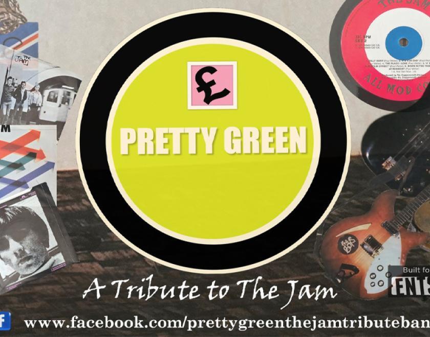 Pretty Green: A Tribute to The Jam logo over a pile of Jam ephemera