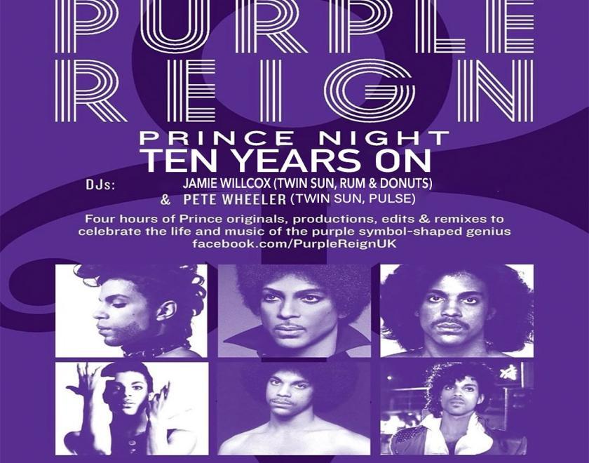 Poster for Purple Reign with images of Prince