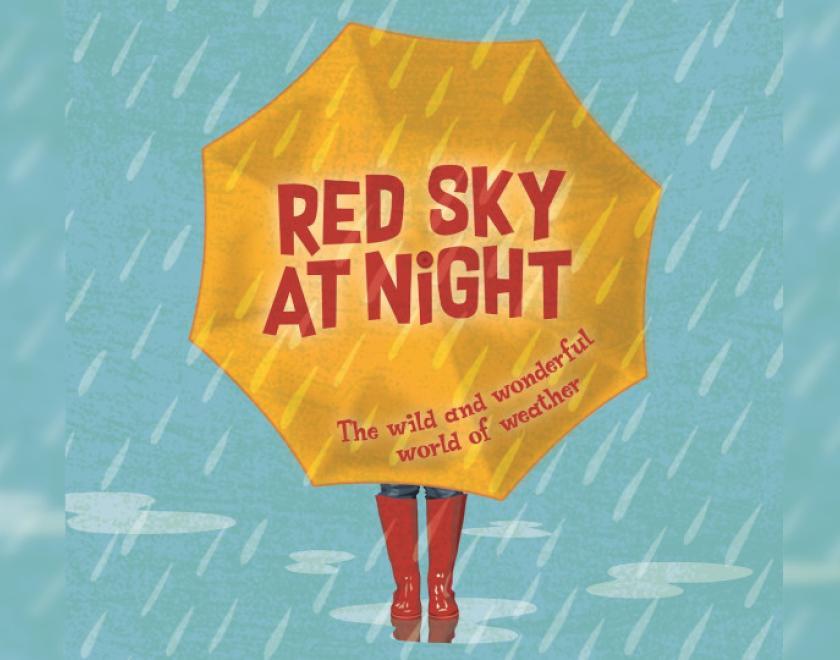 Red Sky At Night logo on a cartoon umbrella
