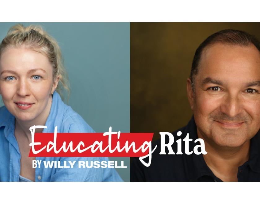 Headhsots of actors with the Educating Rita logo