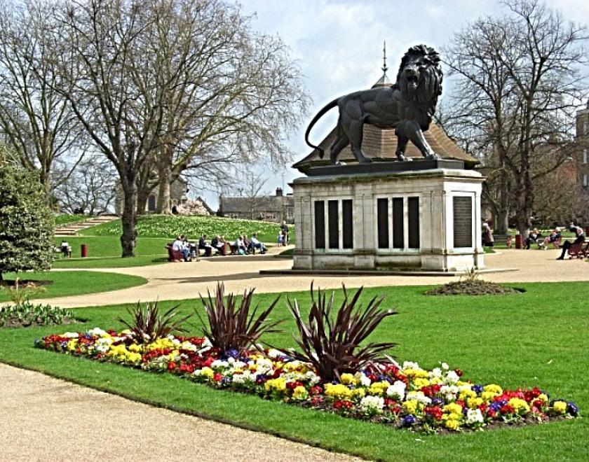 The Maiwand Lion memorial in Forbury Gardens, Reading