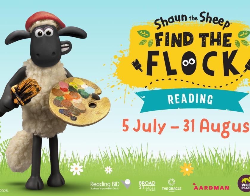Shaun the sheep holding a paint palette