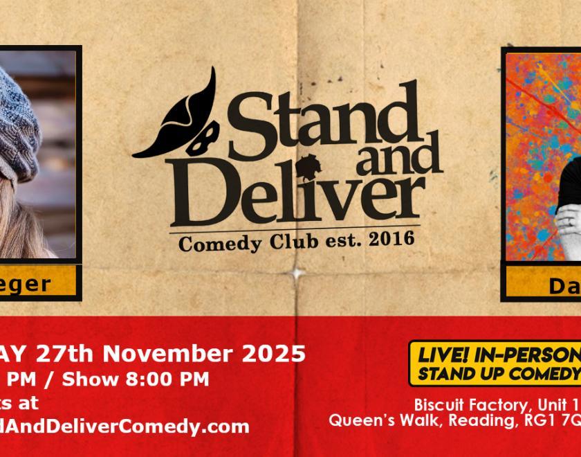 Stand and Deliver comedy November banner 