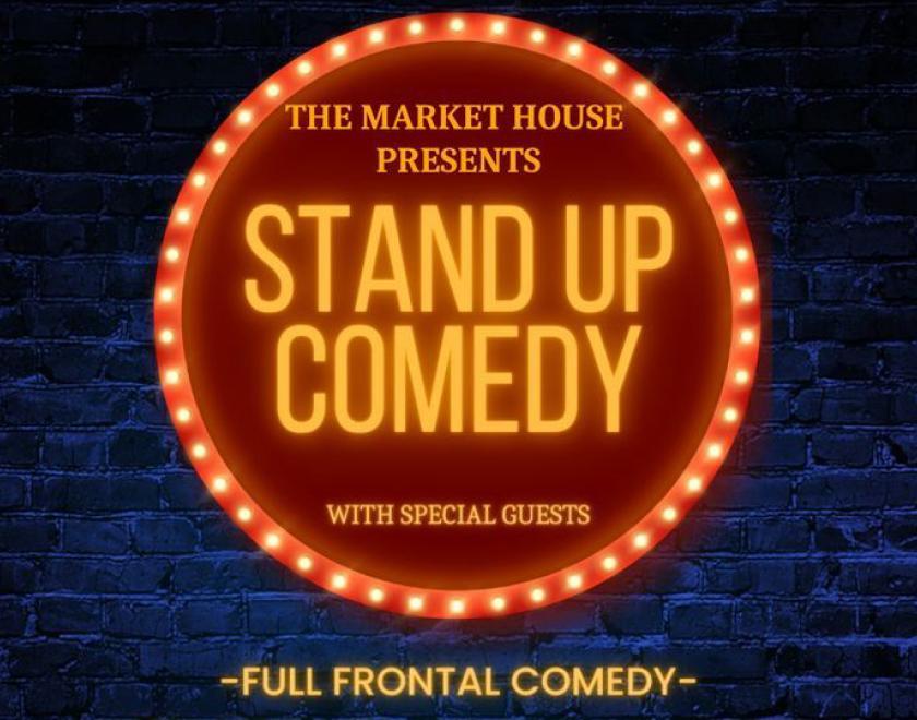 logo for stand up comedy night at the Maket House Reading