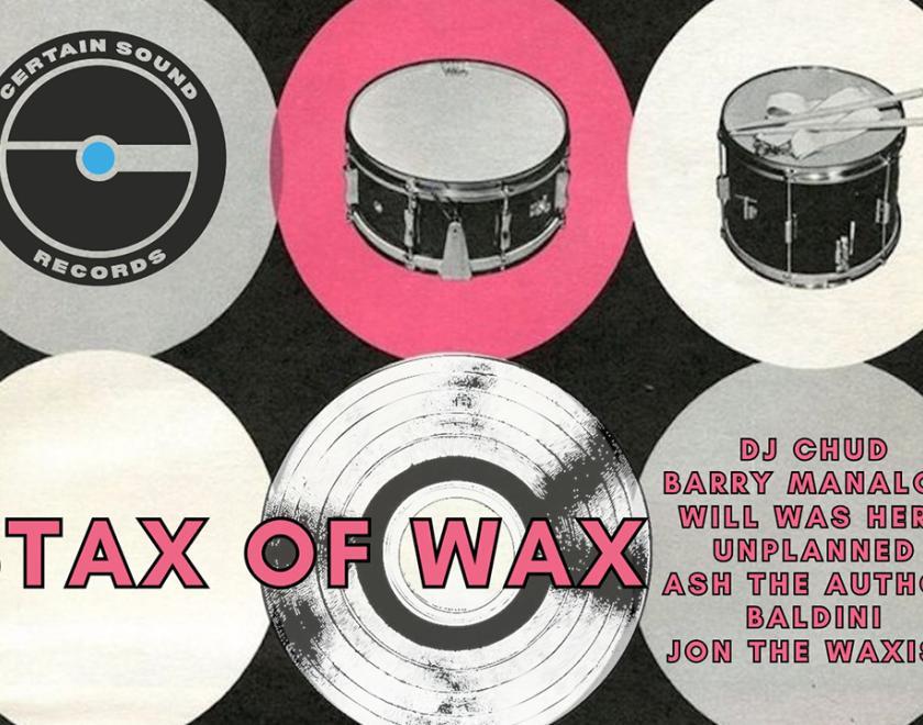 Stax of Wax poster with list of DJ names