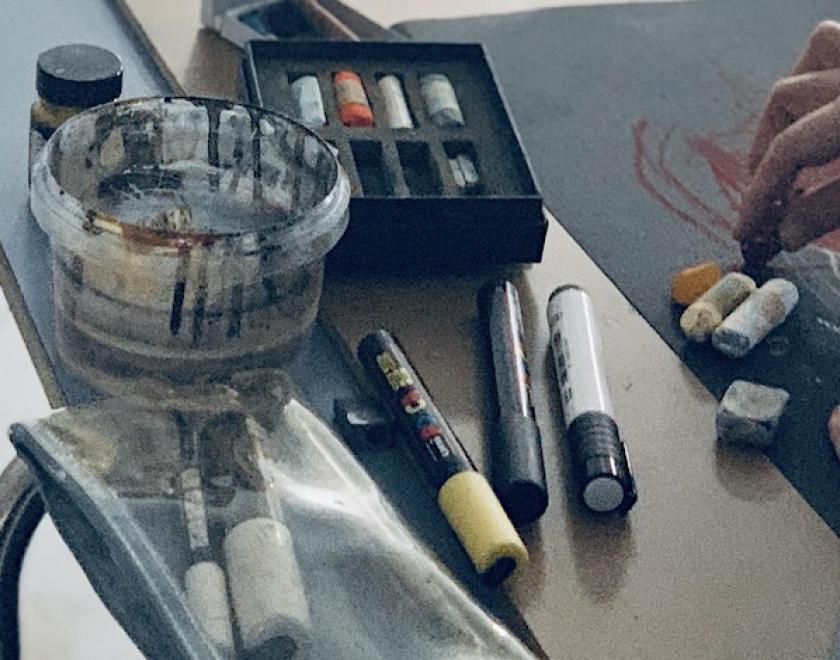 Still life drawing session - items from a African Caribbean home