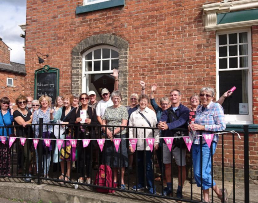 group of people on walking tour in Reading