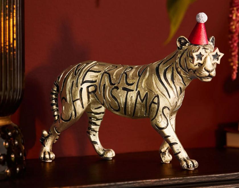 Christmas tiger ornament