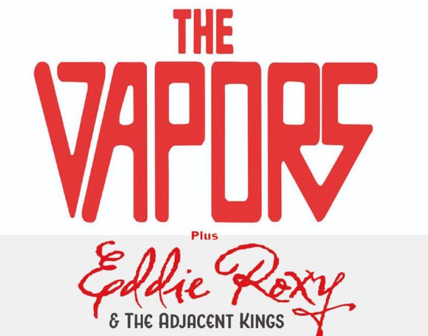 Logos for The Vapors and Eddie Roxy & The Adjacent Kings