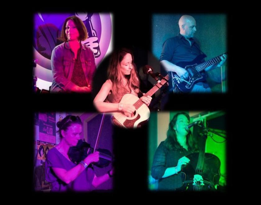 Montage of images of band members